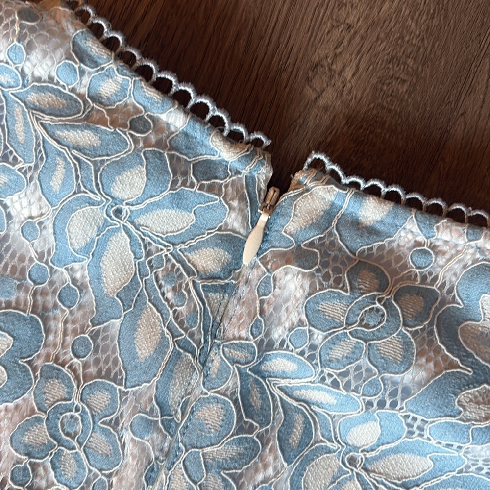 Rachel Parcell Lace Sheath with Ruffle Hem - Celeste Blue Size M - Picture 14 of 16